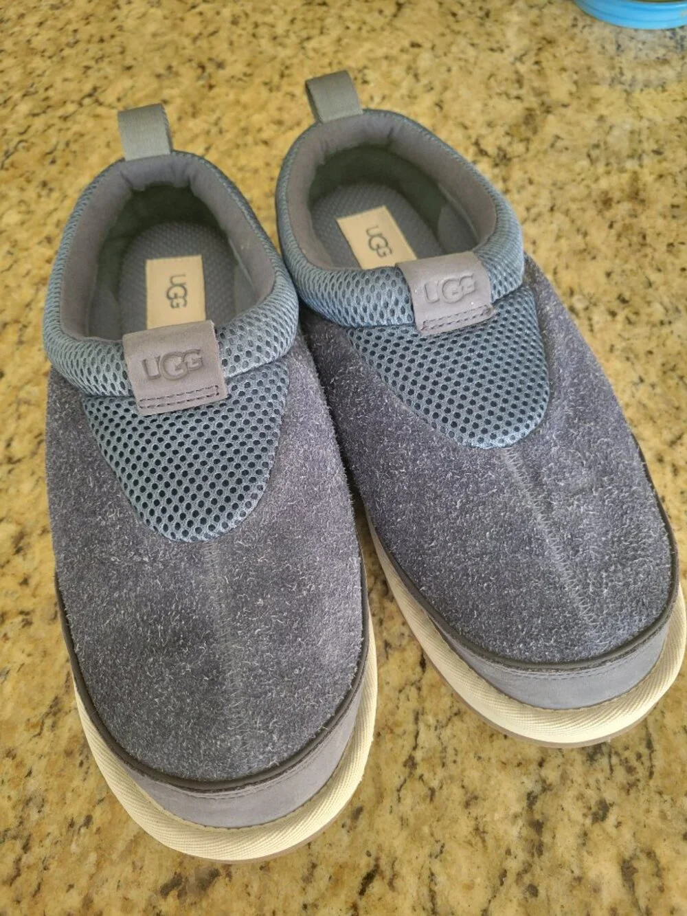 UGG Tasman IOE Mens 10 NWOT Suede Slip On Clog Slippers Shoes Blue Gray Slip On